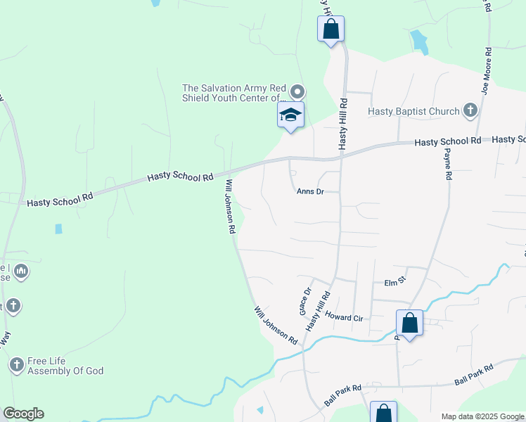 map of restaurants, bars, coffee shops, grocery stores, and more near 22 Roselynn Lane in Thomasville