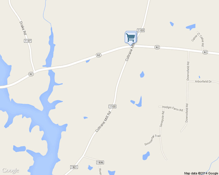 map of restaurants, bars, coffee shops, grocery stores, and more near 6838 Coltrane Mill Road in Randleman