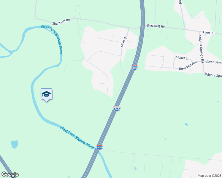map of restaurants, bars, coffee shops, grocery stores, and more near 2845 2 Deer Trail in Murfreesboro