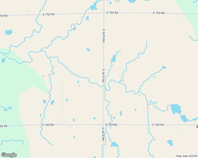map of restaurants, bars, coffee shops, grocery stores, and more near South 3470 Road in Cushing