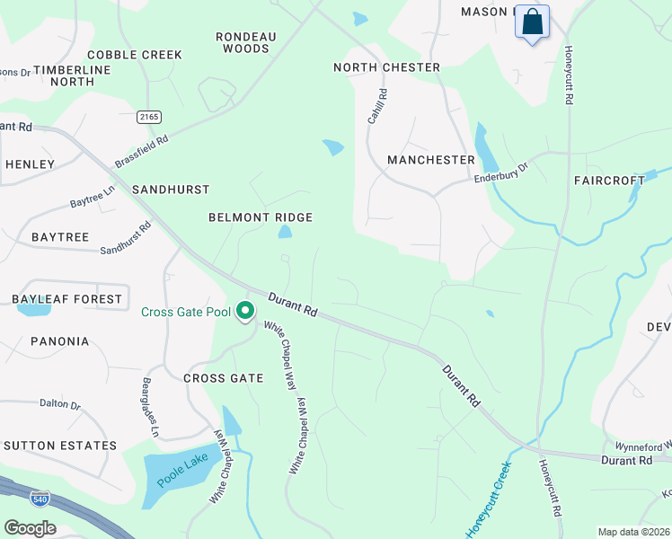 map of restaurants, bars, coffee shops, grocery stores, and more near 5220 Parker Manor Court in Raleigh