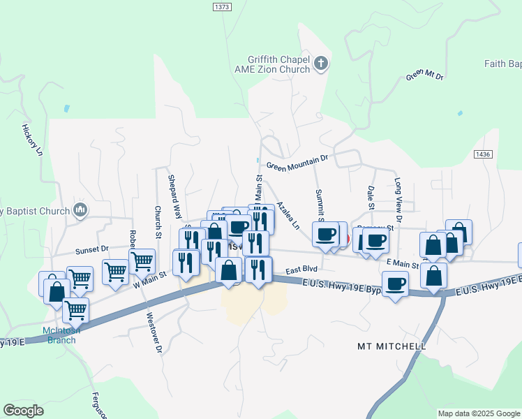 map of restaurants, bars, coffee shops, grocery stores, and more near 88 Rouge Street in Burnsville