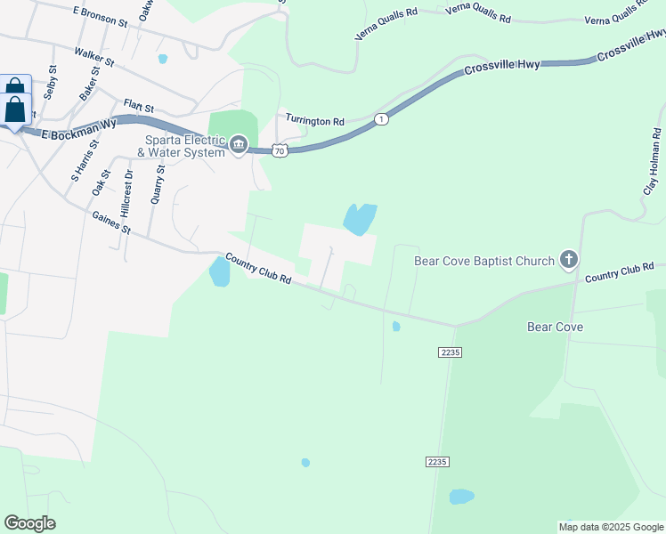map of restaurants, bars, coffee shops, grocery stores, and more near 164 Villa Lane in Sparta