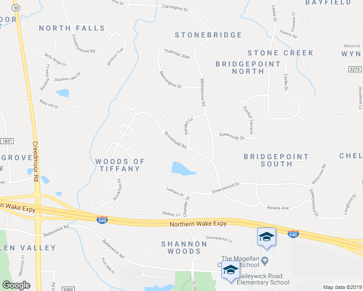map of restaurants, bars, coffee shops, grocery stores, and more near 800 Brookfield Road in Raleigh