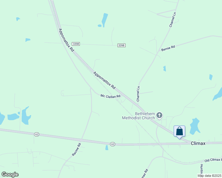 map of restaurants, bars, coffee shops, grocery stores, and more near 5866 Appomattox Road in Pleasant Garden