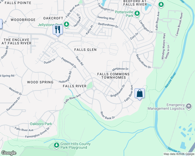 map of restaurants, bars, coffee shops, grocery stores, and more near 10720 Cokesbury Lane in Raleigh