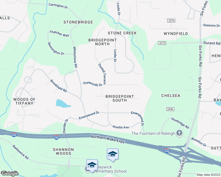 map of restaurants, bars, coffee shops, grocery stores, and more near 409 Dunwoody Drive in Raleigh