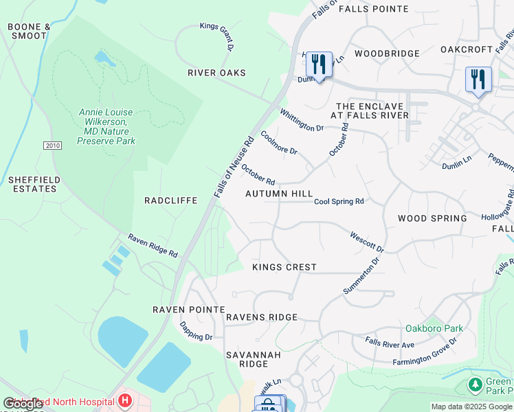 map of restaurants, bars, coffee shops, grocery stores, and more near 1300 Cool Spring Road in Raleigh