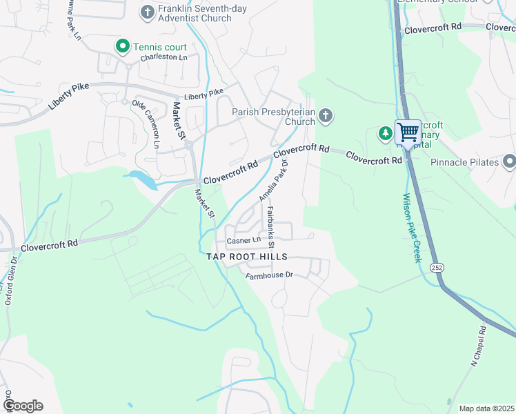 map of restaurants, bars, coffee shops, grocery stores, and more near 1925 Griffin Drive in Franklin