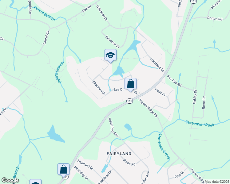 map of restaurants, bars, coffee shops, grocery stores, and more near 2520 Lantana Road in Crossville