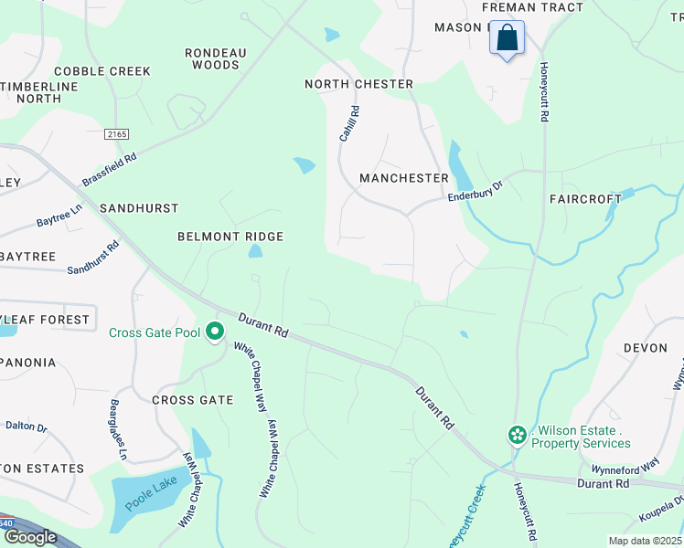 map of restaurants, bars, coffee shops, grocery stores, and more near 5212 Parker Manor Court in Raleigh