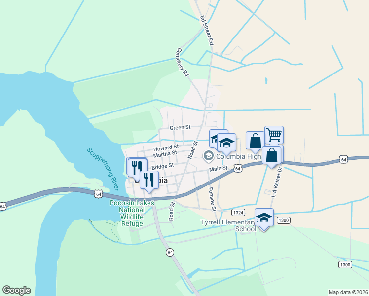 map of restaurants, bars, coffee shops, grocery stores, and more near 405 Light Street in Columbia