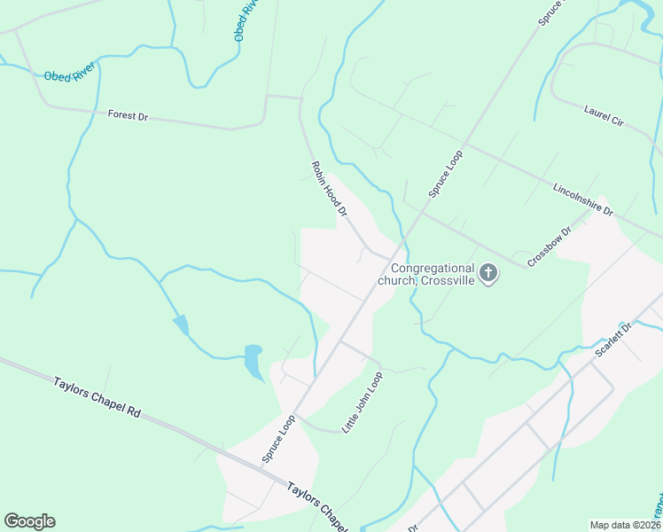 map of restaurants, bars, coffee shops, grocery stores, and more near 126 Will Dr in Crossville