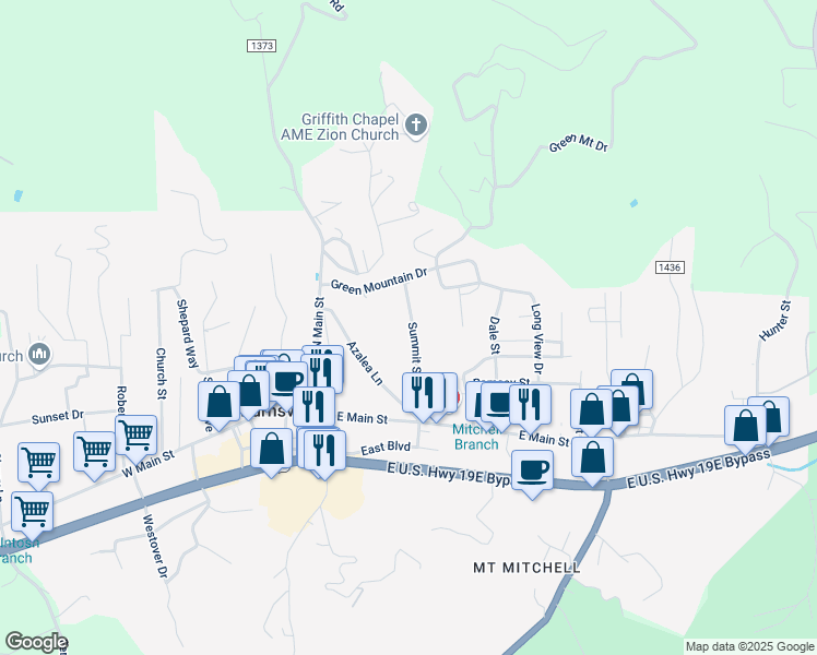 map of restaurants, bars, coffee shops, grocery stores, and more near 56 Summit Street in Burnsville