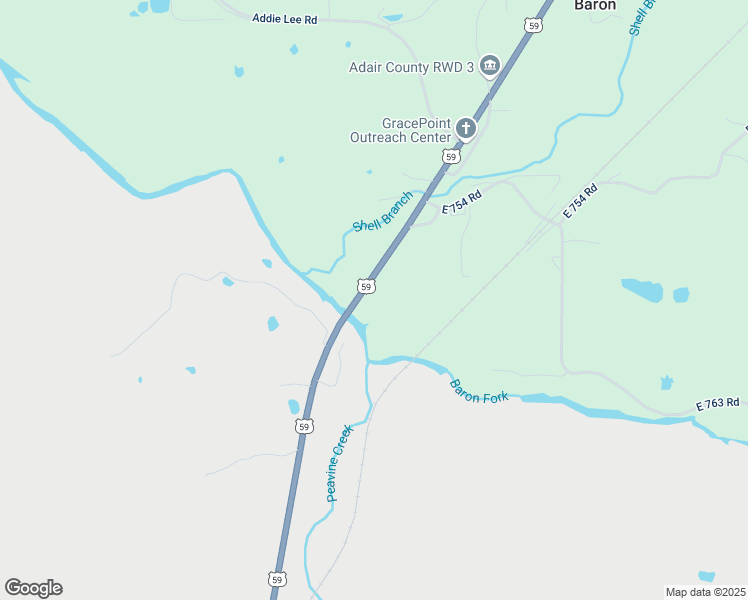 map of restaurants, bars, coffee shops, grocery stores, and more near 5123 U.S. 59 in Westville