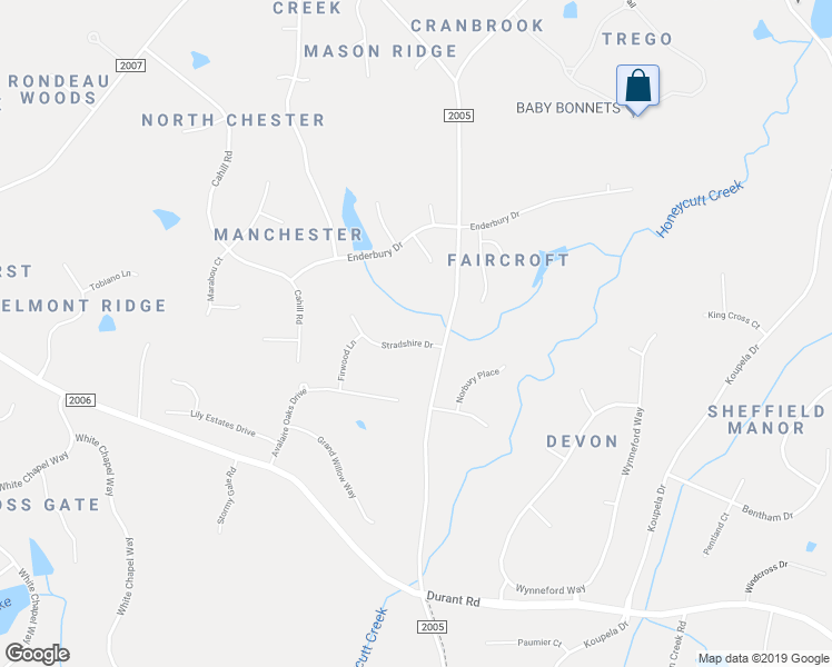 map of restaurants, bars, coffee shops, grocery stores, and more near 1008 Stradshire Drive in Raleigh