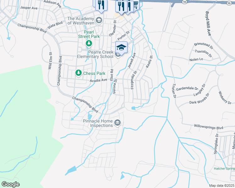 map of restaurants, bars, coffee shops, grocery stores, and more near 1207 Cormac Street in Franklin