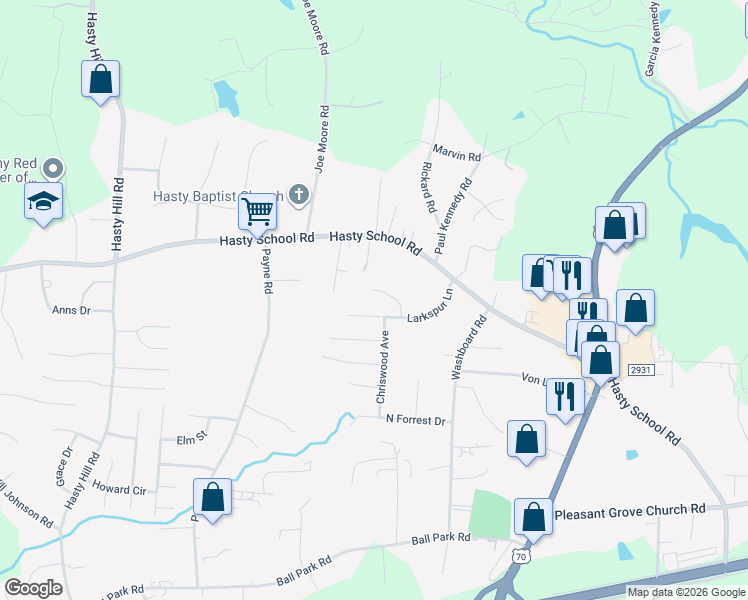 map of restaurants, bars, coffee shops, grocery stores, and more near 9 Skye Trail in Thomasville