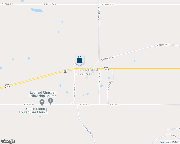 map of restaurants, bars, coffee shops, grocery stores, and more near in Leonard