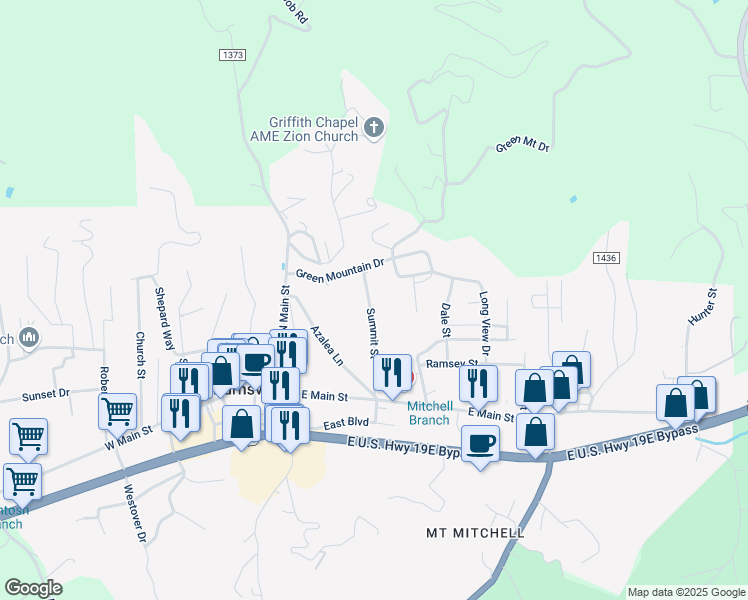 map of restaurants, bars, coffee shops, grocery stores, and more near 56 Summit Street in Burnsville