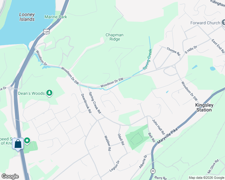 map of restaurants, bars, coffee shops, grocery stores, and more near 4814 Briar Rock Ln in Knoxville
