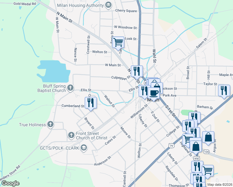 map of restaurants, bars, coffee shops, grocery stores, and more near 2027 Ellis Street in Milan