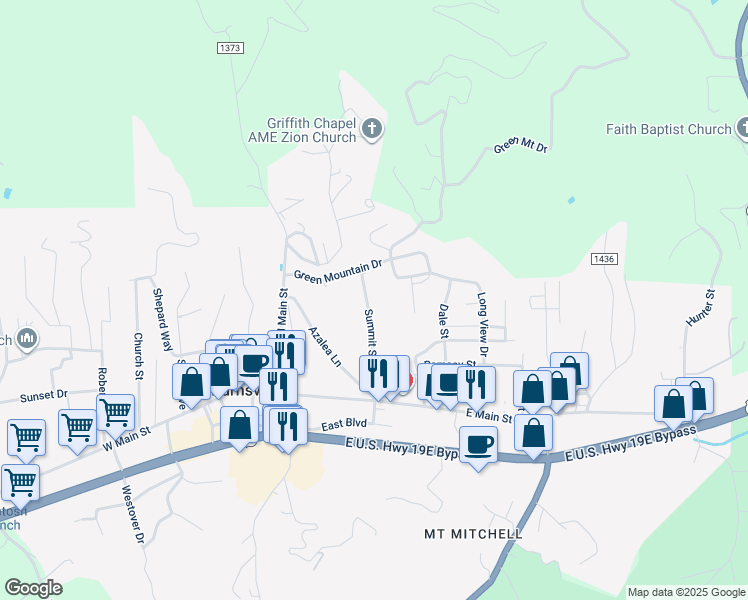map of restaurants, bars, coffee shops, grocery stores, and more near 56 Summit Street in Burnsville