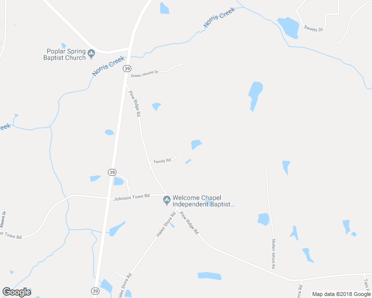 map of restaurants, bars, coffee shops, grocery stores, and more near 70 Family Road in Zebulon