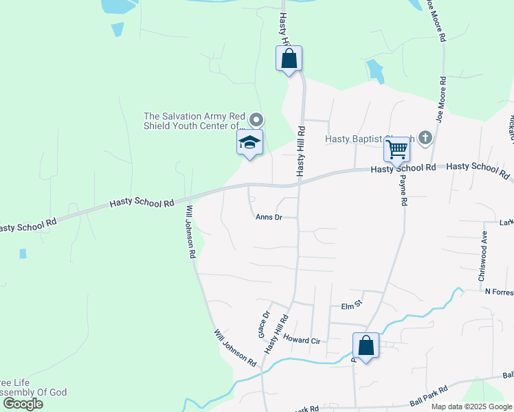map of restaurants, bars, coffee shops, grocery stores, and more near 171 Anns Drive in Thomasville