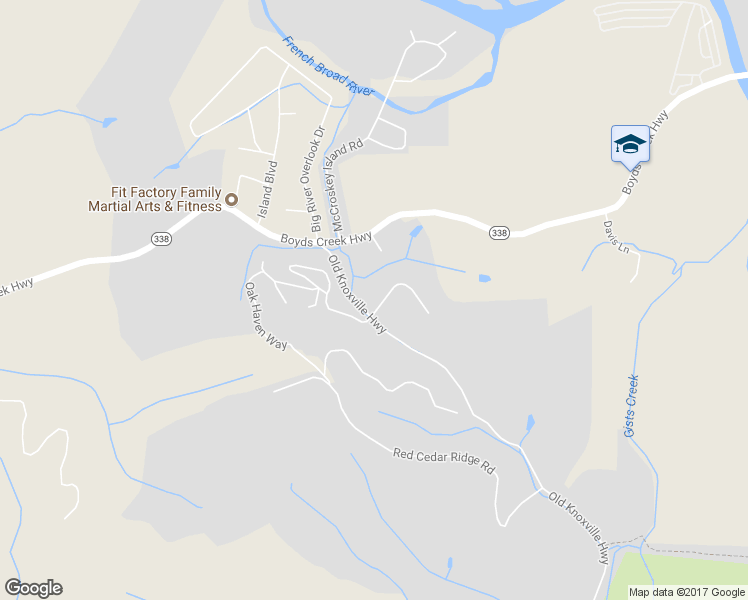 map of restaurants, bars, coffee shops, grocery stores, and more near 4009 Oak Haven Court in Sevierville