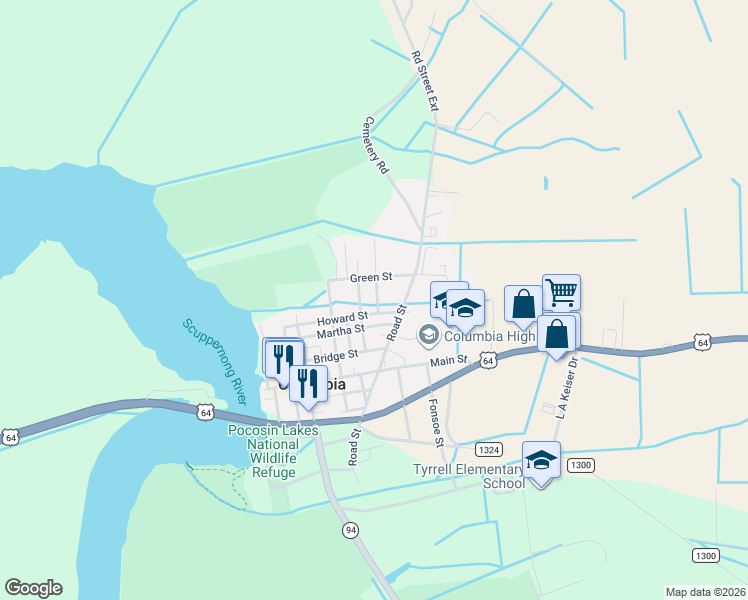 map of restaurants, bars, coffee shops, grocery stores, and more near 405 Light Street in Columbia