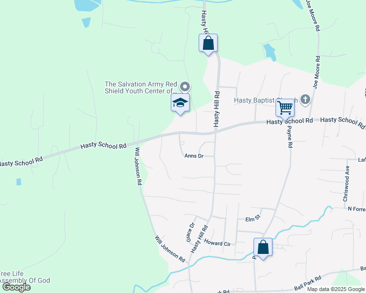 map of restaurants, bars, coffee shops, grocery stores, and more near 171 Anns Drive in Thomasville