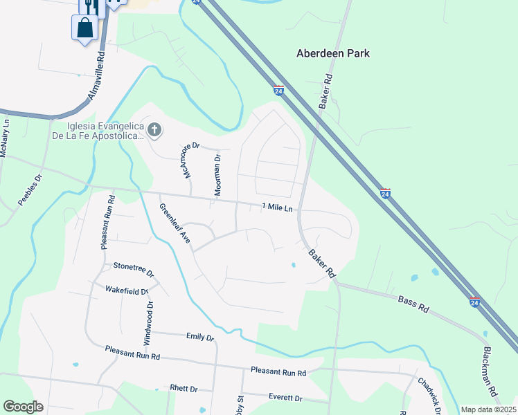 map of restaurants, bars, coffee shops, grocery stores, and more near 111 1 Mile Ln in Smyrna