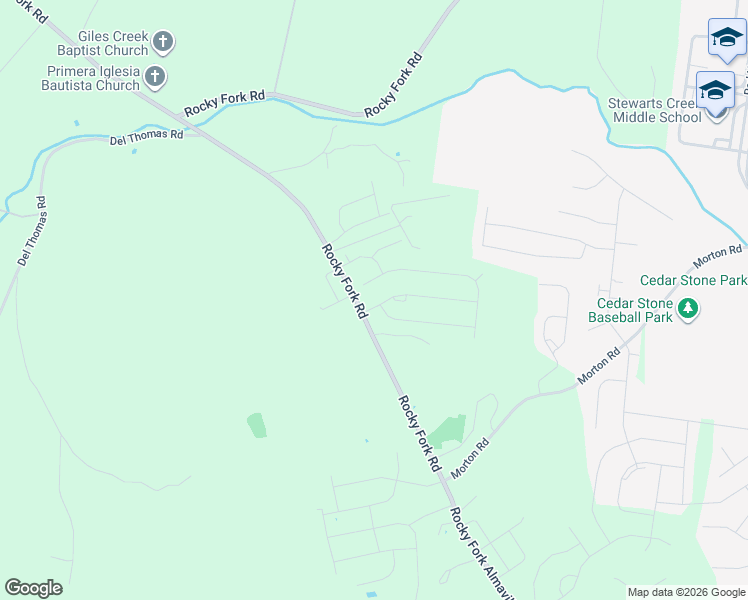 map of restaurants, bars, coffee shops, grocery stores, and more near 8965 Rocky Forks Road in Smyrna