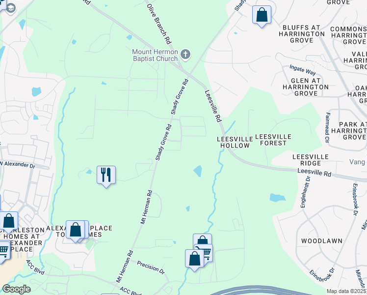 map of restaurants, bars, coffee shops, grocery stores, and more near 10110 Bessborough Drive in Raleigh