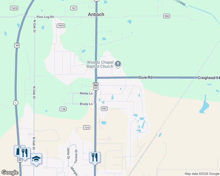 map of restaurants, bars, coffee shops, grocery stores, and more near 113 Sophie Drive in Brookland