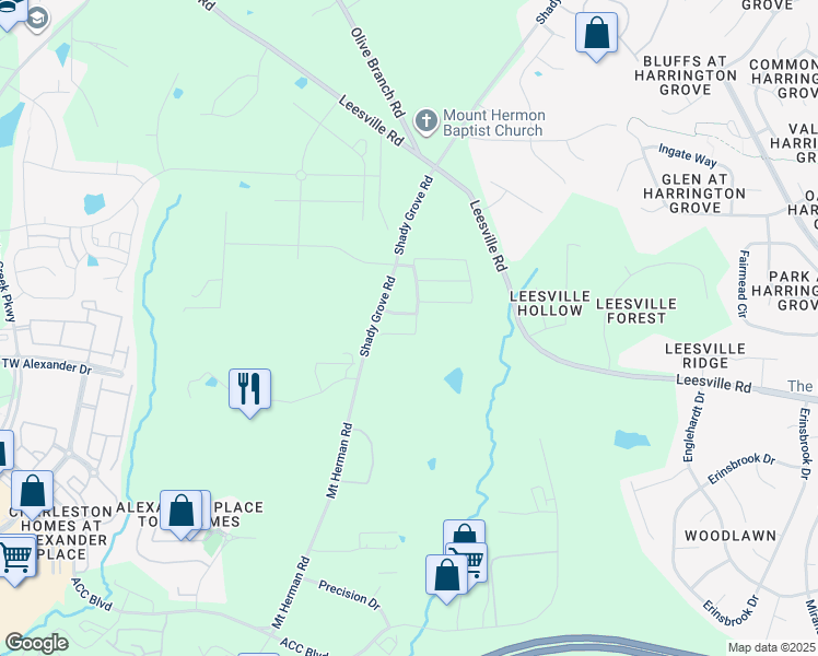 map of restaurants, bars, coffee shops, grocery stores, and more near 7304 Caversham Way in Raleigh