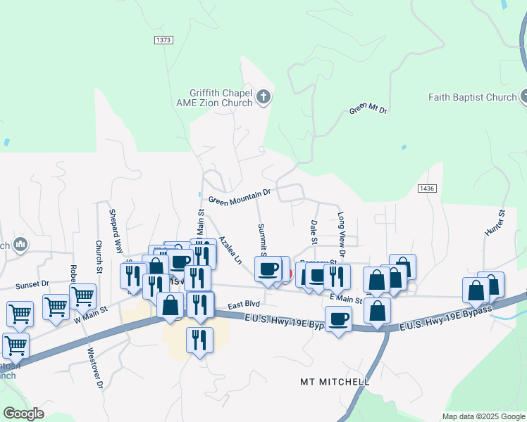 map of restaurants, bars, coffee shops, grocery stores, and more near 56 Summit Street in Burnsville