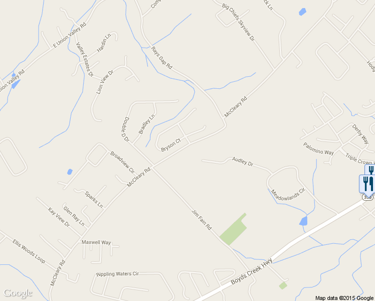 map of restaurants, bars, coffee shops, grocery stores, and more near 2149 McCleary Road in Sevierville