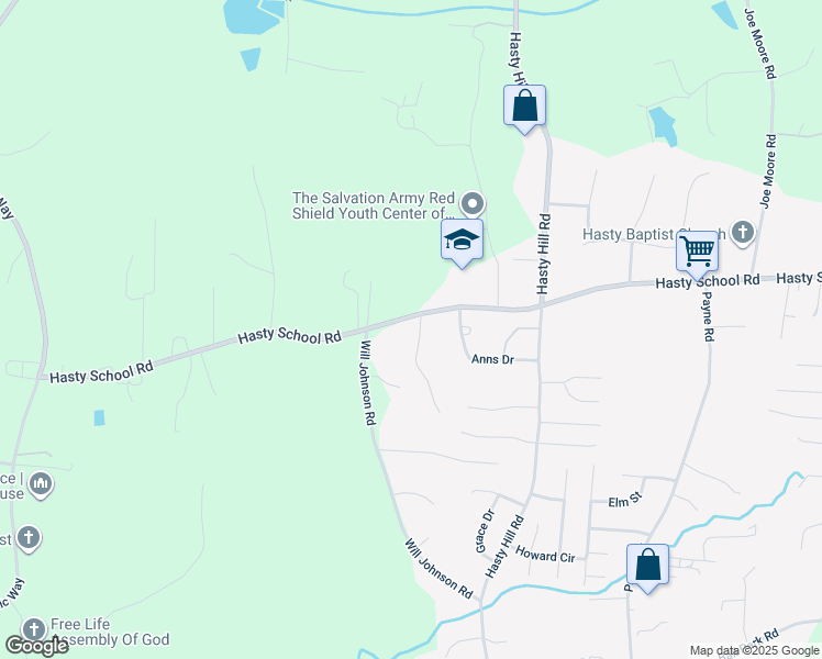 map of restaurants, bars, coffee shops, grocery stores, and more near 4 Roselynn Lane in Thomasville