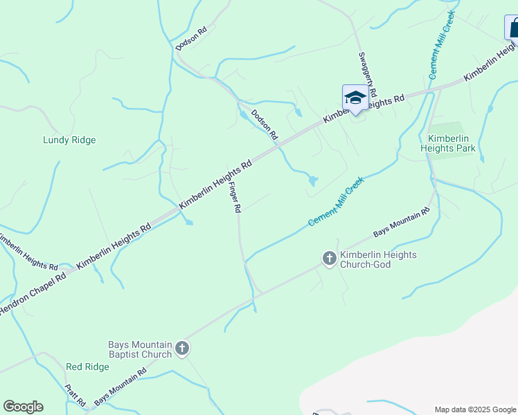 map of restaurants, bars, coffee shops, grocery stores, and more near 8404 Finger Road in Knoxville