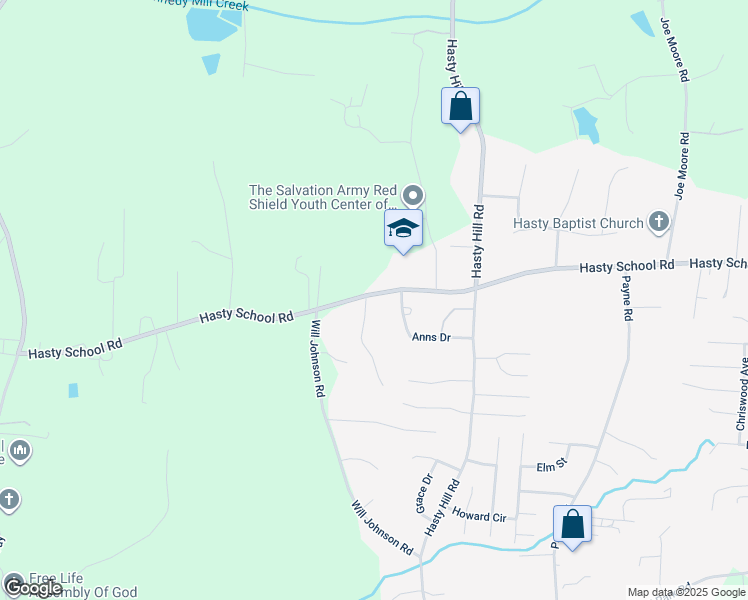 map of restaurants, bars, coffee shops, grocery stores, and more near 1 Roselynn Lane in Thomasville