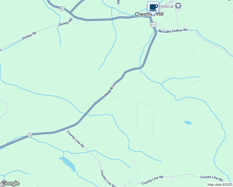 map of restaurants, bars, coffee shops, grocery stores, and more near 2325 Joe Thornton Road in Dandridge
