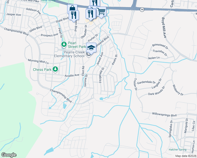 map of restaurants, bars, coffee shops, grocery stores, and more near 238 Fitzgerald Street in Franklin