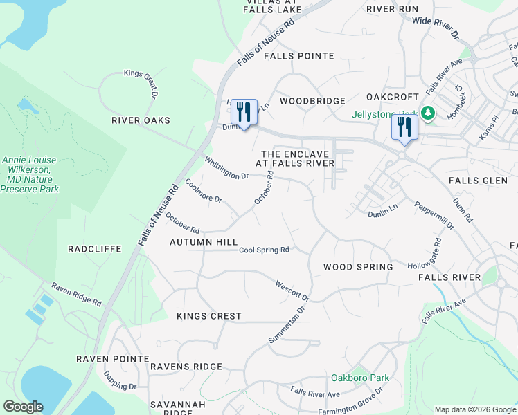 map of restaurants, bars, coffee shops, grocery stores, and more near 10912 Fitzwilliam Street in Raleigh
