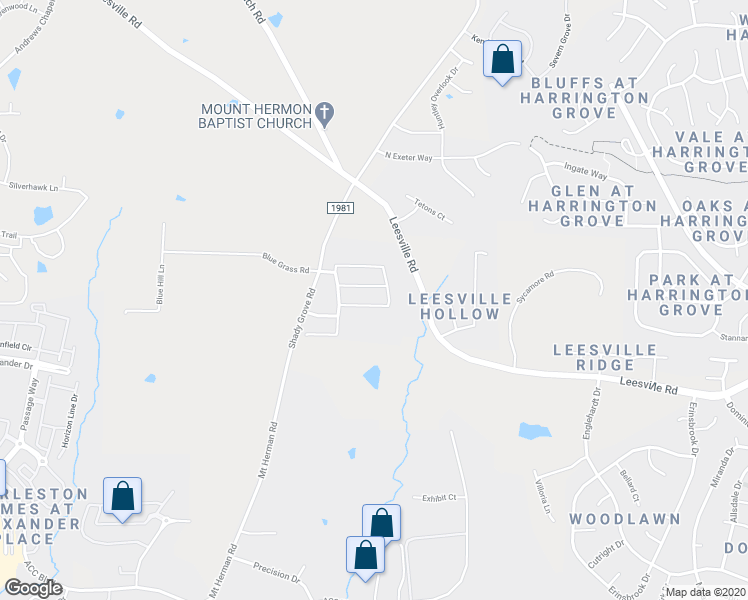 map of restaurants, bars, coffee shops, grocery stores, and more near 7214 Aquinas Avenue in Raleigh