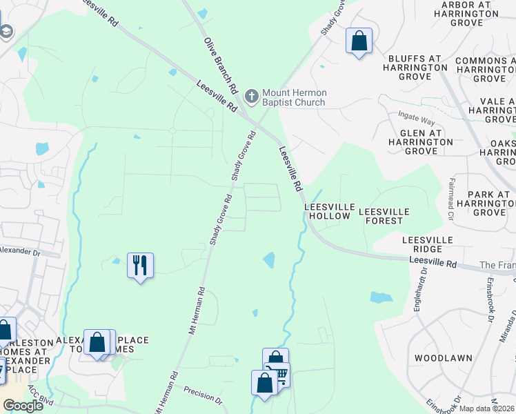 map of restaurants, bars, coffee shops, grocery stores, and more near 7247 Ladbrooke Street in Raleigh