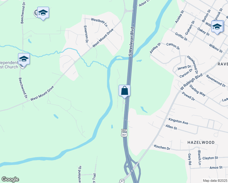 map of restaurants, bars, coffee shops, grocery stores, and more near 16 Overlook Drive in Rocky Mount