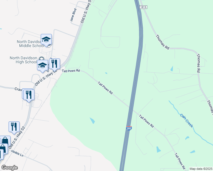 map of restaurants, bars, coffee shops, grocery stores, and more near 511 Tall Pines Road in Lexington