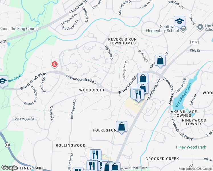 map of restaurants, bars, coffee shops, grocery stores, and more near in Durham